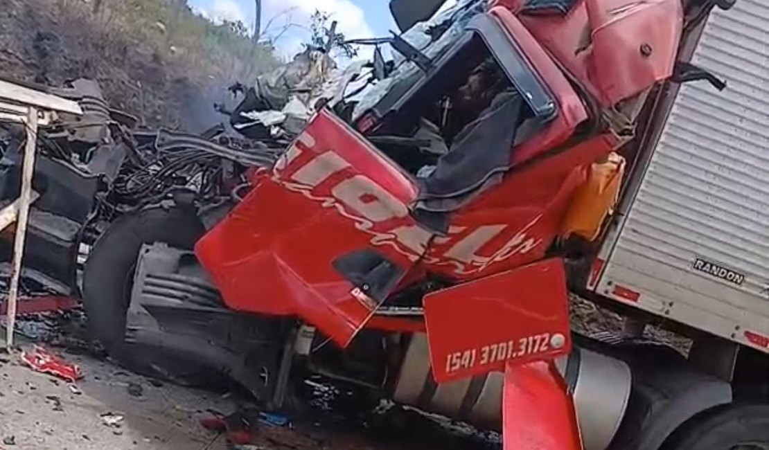 Motorista morre após colisão entre carreta e caminhão em rodovia no interior de Alagoas