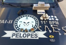 Ação policial apreende adolescente e prende homem com maconha, cocaína e revólver em Penedo