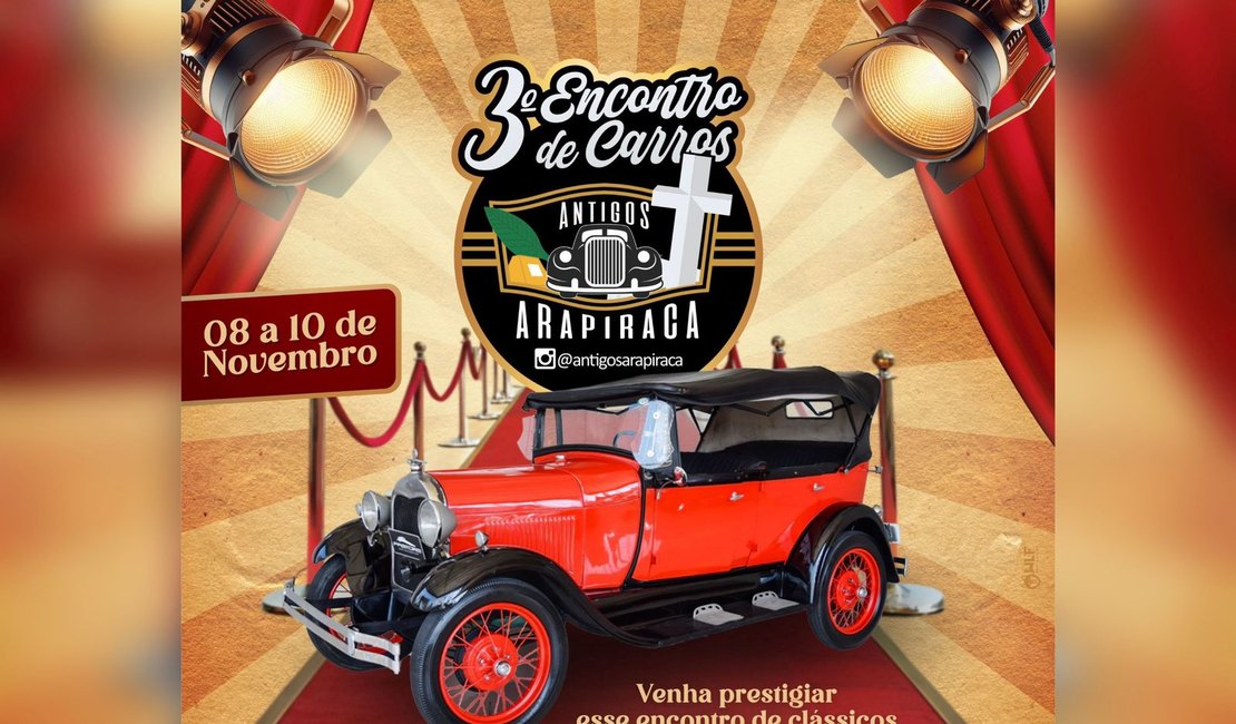 3º Encontro de Carros Antigos de Arapiraca acontece nesta sexta-feira, no Lago da Perucaba