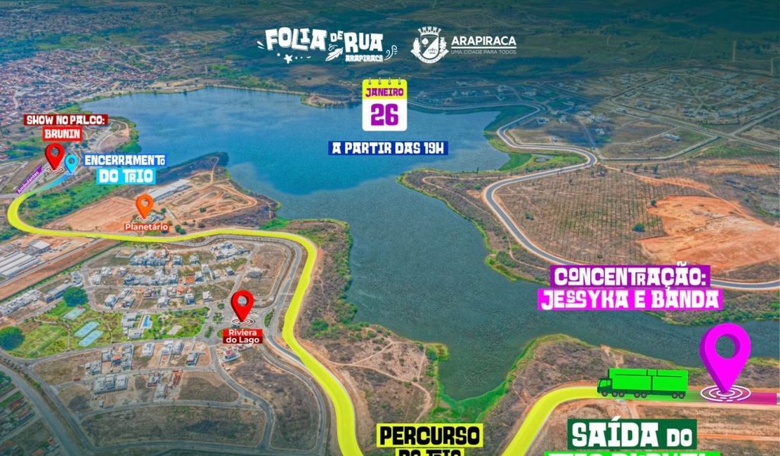 Lago da Perucaba será palco do maior Folia de Rua da história de Arapiraca