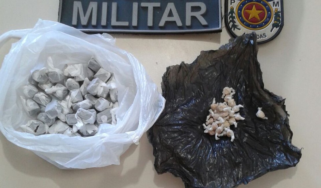 Menor é apreendido com 42 papelotes de maconha e 23 de crack em Teotônio