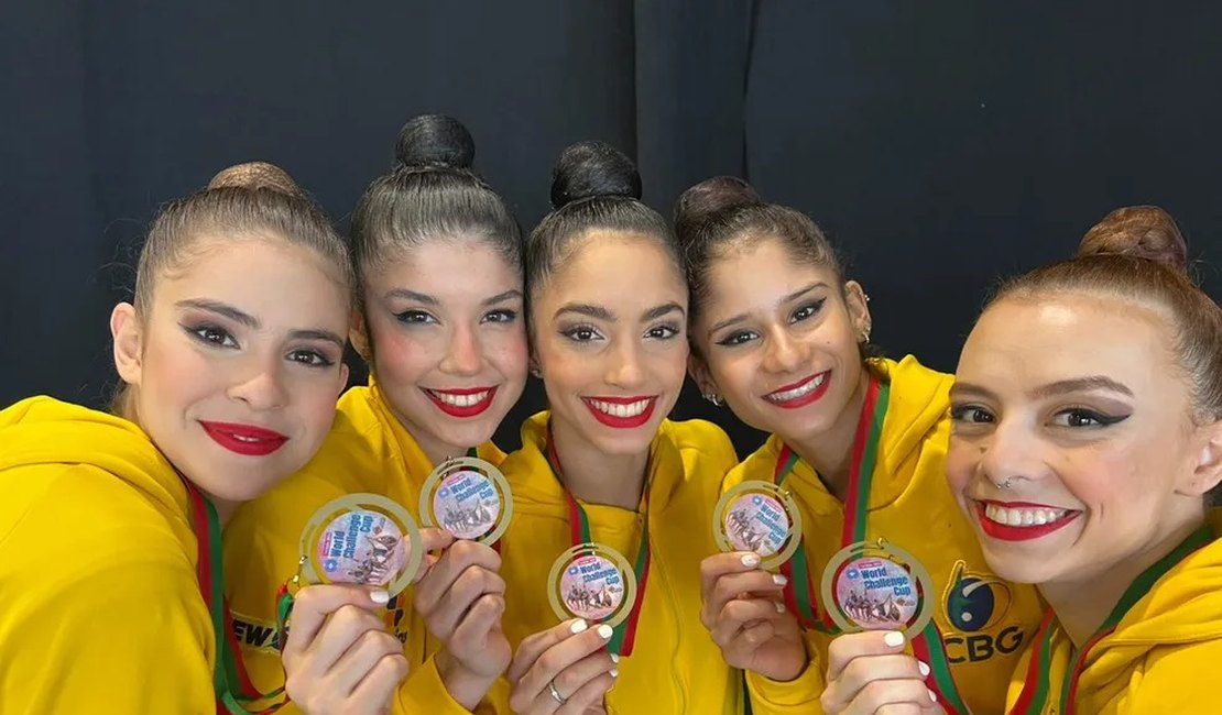 Ginástica rítmica do Brasil conquista ouro inédito na Copa do Mundo; assista