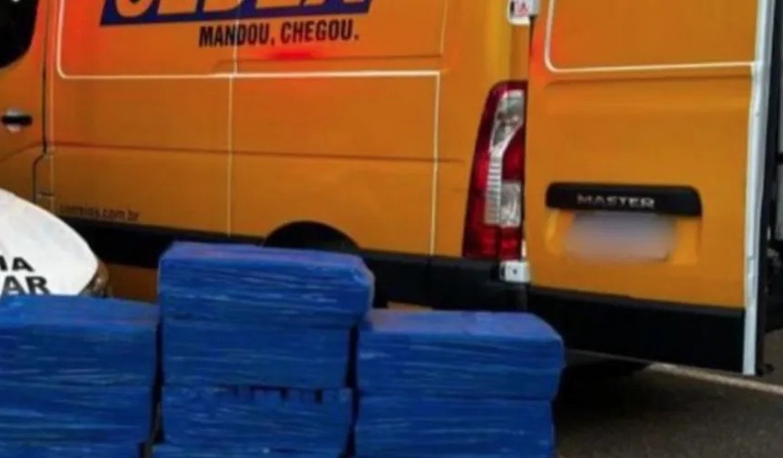 Homem é preso ao ser flagrado transportando 800kg de maconha em veículo dos Correios