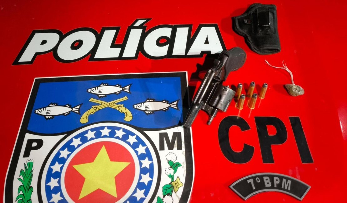 Polícia Militar apreende arma ao atender denúncia de perturbação do sossego, no Sertão