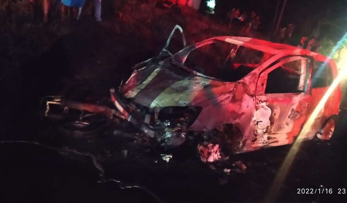 Colisão entre carro e moto deixa um morto e outro ferido em Belém, AL