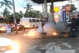 Princípio de incêndio em posto de combustíveis assusta motoristas