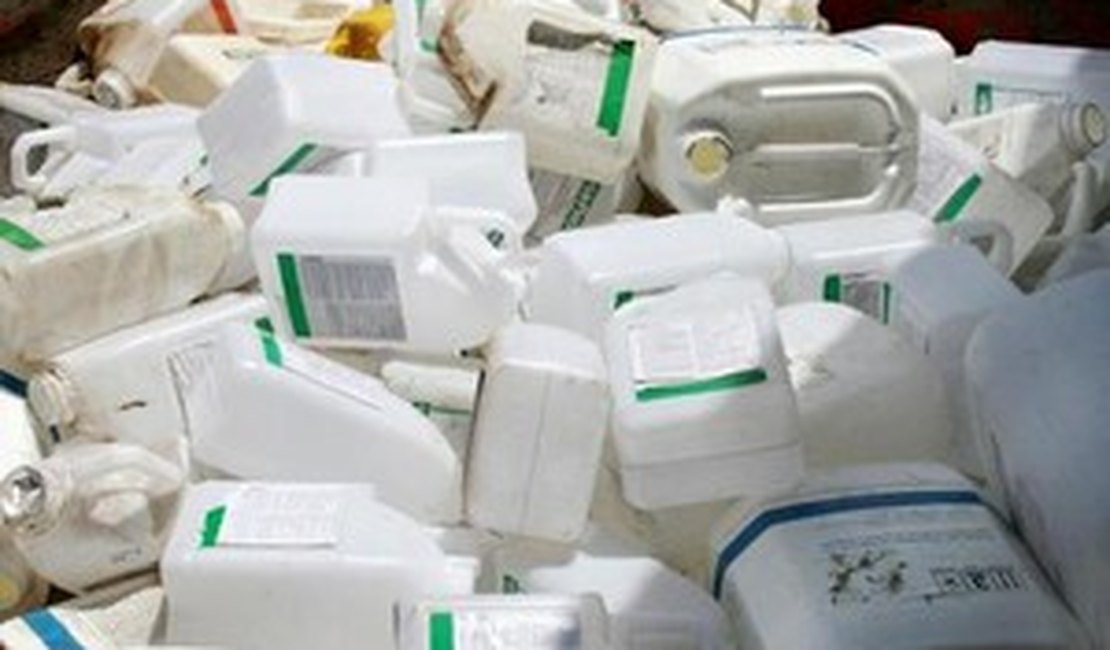 Inspeção em Arapiraca recolhe 500kg de embalagens de agrotóxicos