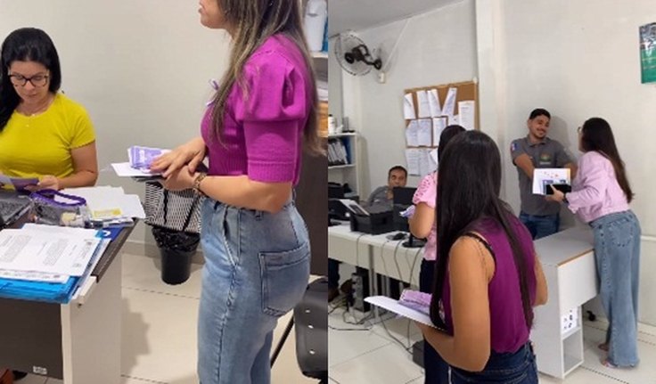 CRAS de Feira Grande realiza panfletagens da Campanha Agosto Lilás
