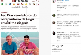 Leo Dias revela fotos do companheiro de Gugu em última viagem