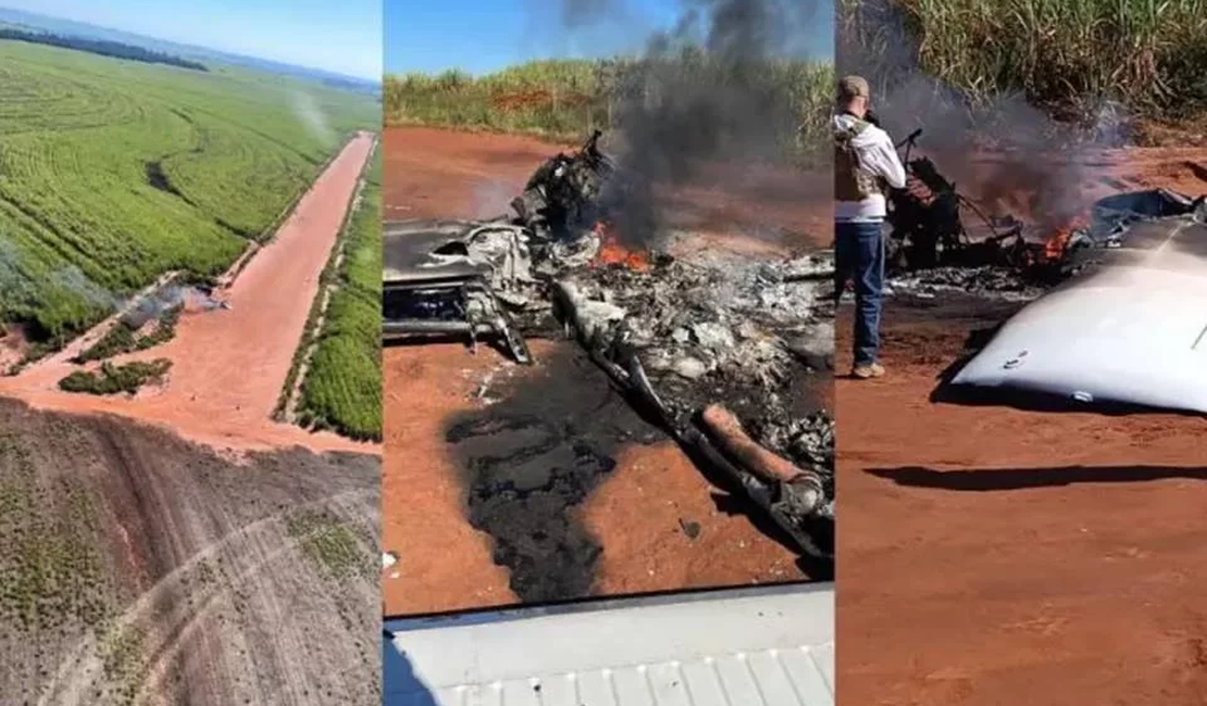 Após ser seguido por aviões da FAB, piloto coloca fogo em aeronave