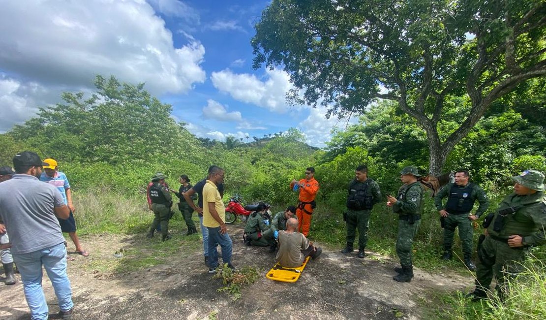Após dois dias desaparecido, idoso alagoano é resgatado dentro de mata no interior do Estado