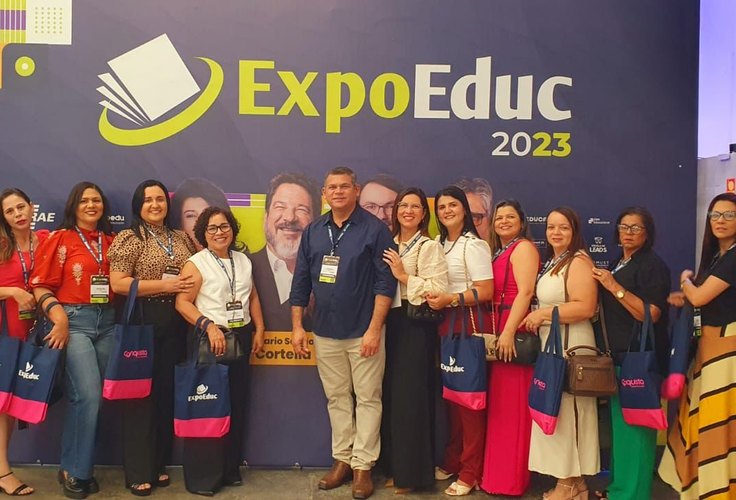 Prefeito Flávio do Chico da Granja e secretária Patrícia Medeiros participam da Expo Educa 2023