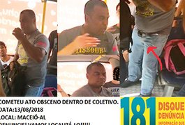 Polícia está à procura do homem que praticou ato obsceno dentro de coletivo em Maceió