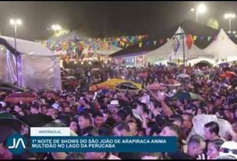 Shows de artistas animam multidão na primeira noite das festas juninas de Arapiraca; assista