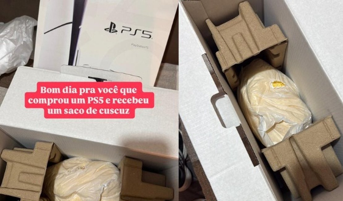 Jornalista alagoano denuncia golpe após comprar PlayStation 5 em promoção online e receber cuscuz