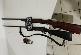 Ações operacionais da PM apreendem armas de fogo e recuperam veículo, em Alagoas