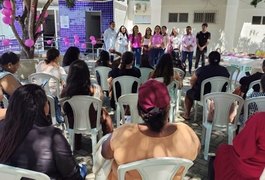 Unidade de Pré-Natal de Alto Risco promove ação para gestantes e acompanhantes no Outubro Rosa