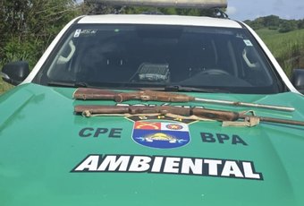 PM apreende duas armas de fogo durante fiscalização ambiental em Porto Calvo