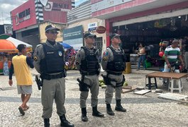 Reforço no policiamento garante mais segurança no Centro de Arapiraca no último dia do ano