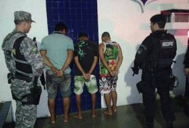 Bope e Força Nacional prendem três por tráfico e porte ilegal de arma