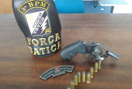 PM prende suspeito com arma de fogo no Bonsucesso, em Arapiraca