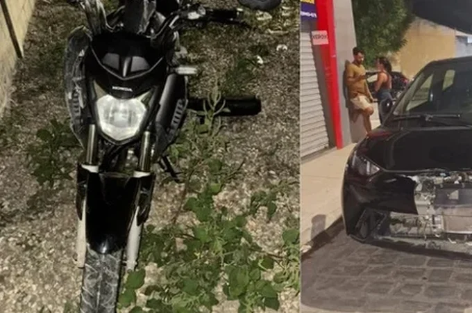 Adolescente de 16 anos fica ferido após colisão entre moto e carro em Arapiraca