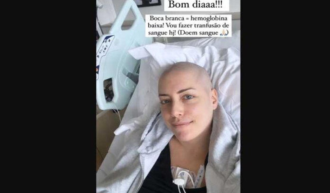 Em tratamento contra o câncer, Fabiana Justus publica pede que as pessoas doem sangue