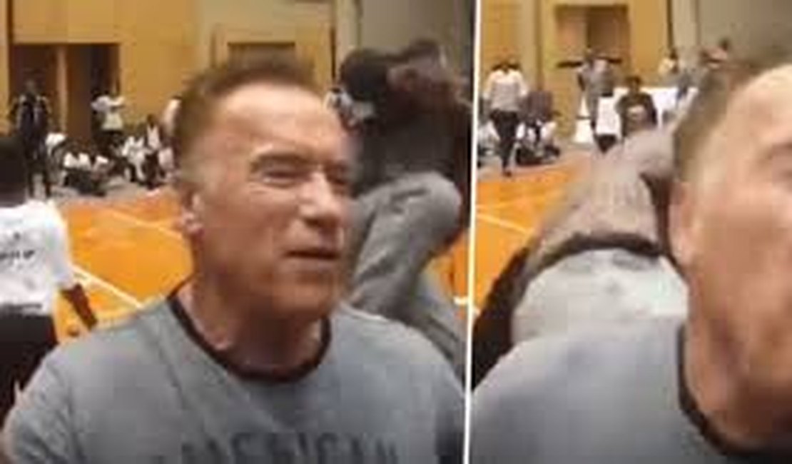 Vídeo. Arnold Schwarzenegger é acertado com chute pelas costas em evento na África do Sul