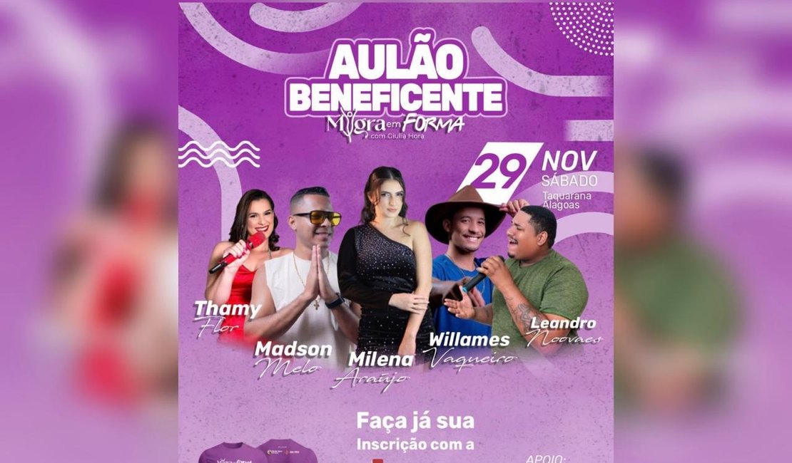 Aulão beneficente 'Magra em Forma” acontece em Taquarana, dia 29; inscrições estão abertas