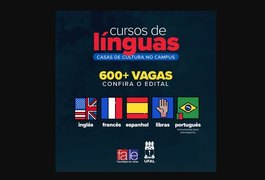 Edital para cursos de línguas abre inscrições de 646 vagas na Ufal