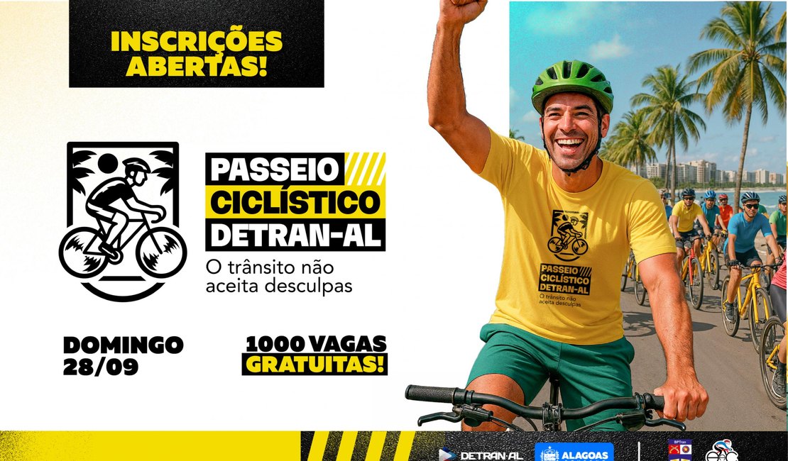Detran abre inscrições gratuitas para o 1º Passeio Ciclístico