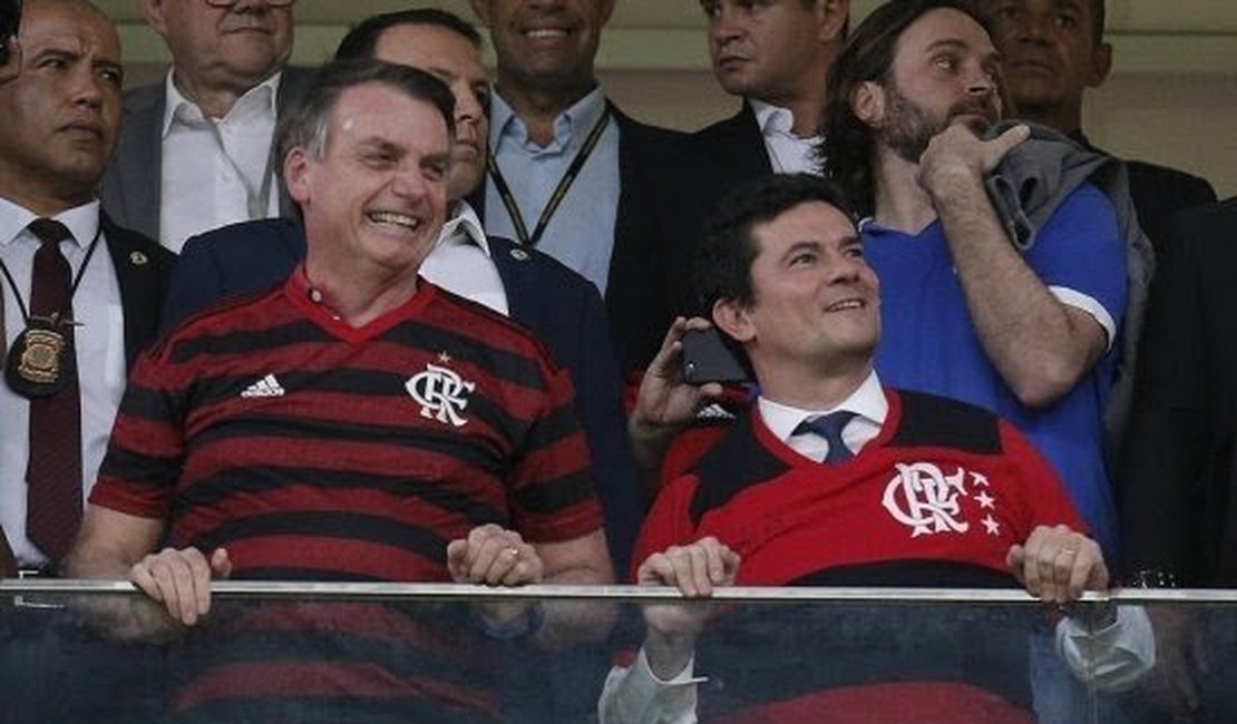 Video. Ao lado de Bolsonaro, Moro é ovacionado em jogo do Flamengo