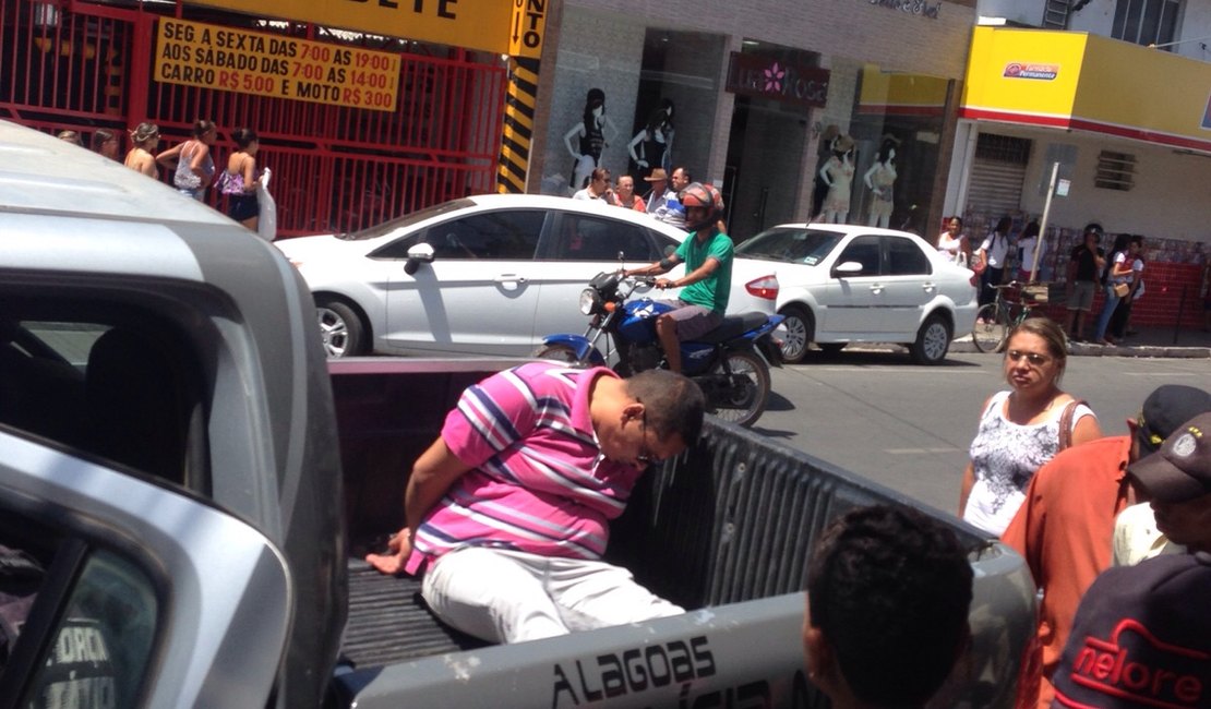 Homem é preso em flagrante por furto em supermercado no Centro de Arapiraca
