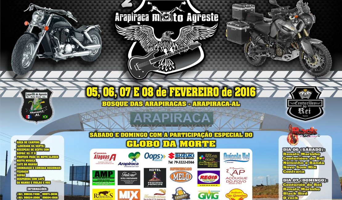 Arapiraca Moto Agreste tem a segunda edição no Bosque das Arapiracas