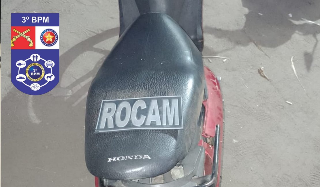 Ciclomotor roubado é recuperado pela polícia na Canafístula, em Arapiraca