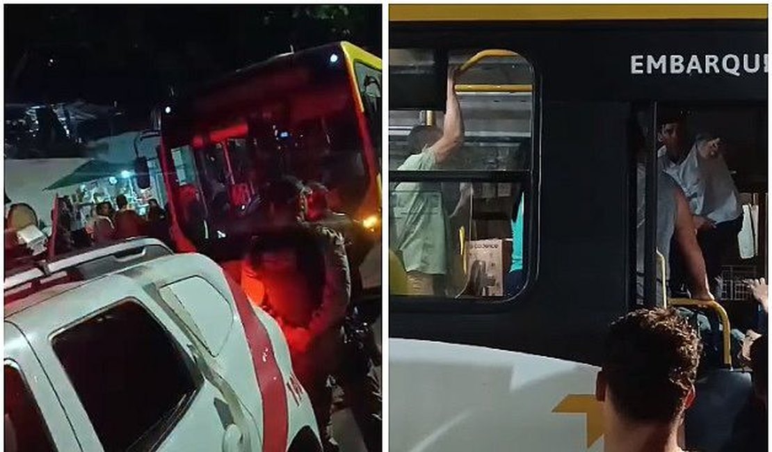 Confusão entre motorista e passageiro termina em agressão dentro de ônibus, em Maceió; assista
