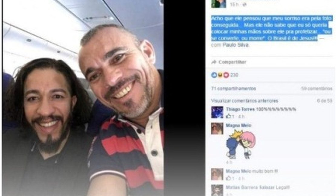 Bispo em post para Jean Wyllys: ‘Ou se converte, ou morre’