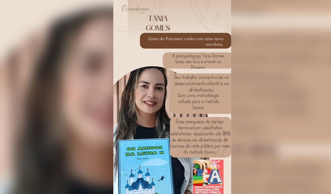 Professora de Girau do Ponciano revoluciona ao lançar livro focado no desenvolvimento infantil e alfabetização