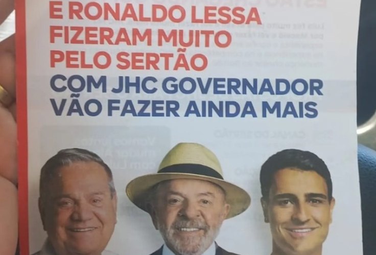 Justiça Eleitoral barra tentativa de aproximar JHC de Lula em material de campanha divulgado por Ronaldo Lessa