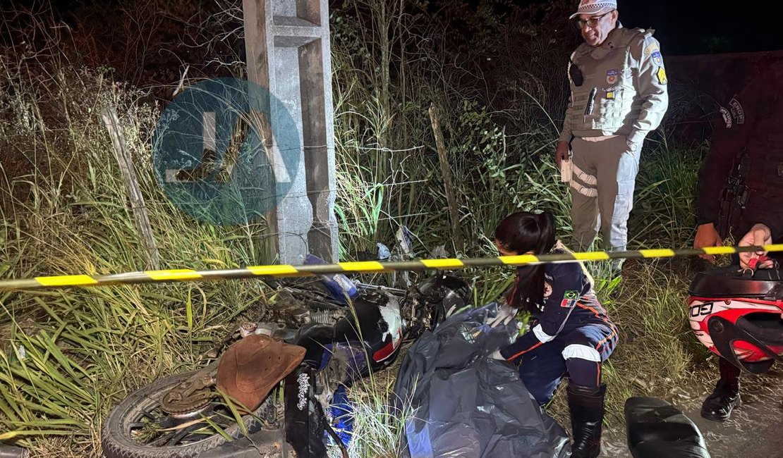 Motociclista morre após colidir contra poste na AL-115, em Girau do Ponciano