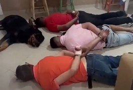 Cachorro 'se rende' junto com suspeitos de tráfico de drogas durante operação