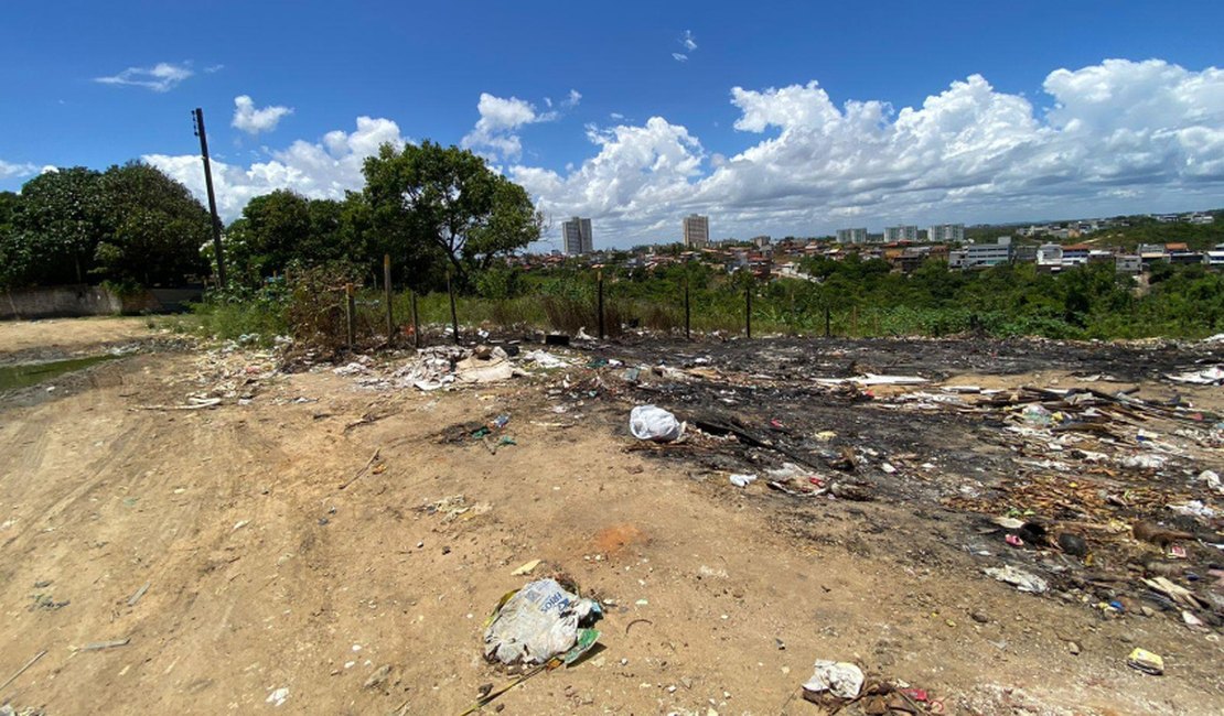 Fiscais ambientais vistoriam local de incêndio que causou transtornos em Maceió
