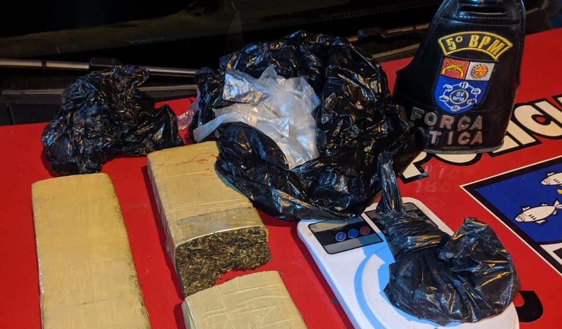 Homem é preso por esconder maconha em mata, na parte alta de Maceió