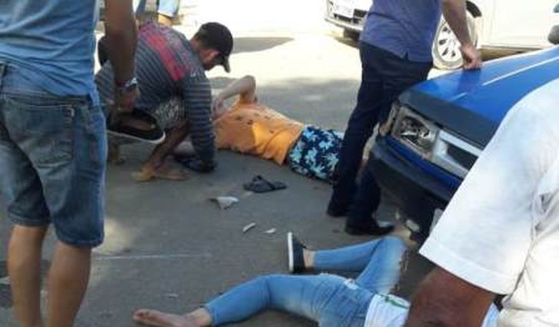 Motociclista fica ferido após colidir com carro no bairro Batingas, em Arapiraca