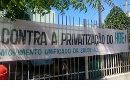 Servidores protestam contra possibilidade de privatização do HGE