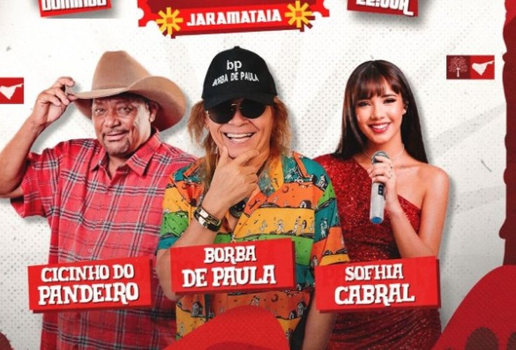 Povoado São Pedro, em Jaramataia, terá shows de ﻿Cicinho do Pandeiro, Borba de Paula e Sofhia Cabral