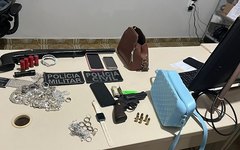 Material apreendido com os suspeitos