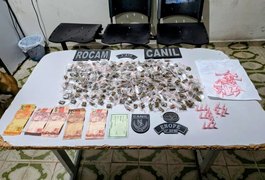 Guarnição do Canil apreende drogas em residência após denúncia, em Arapiraca