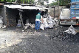 Distribuidora de carvão é interditada e autuada pelo IMA em Arapiraca