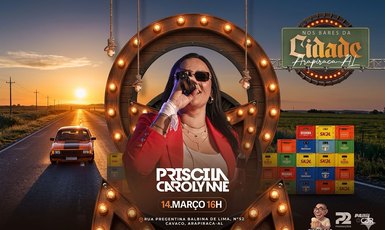 Arapiraca será palco do show de Priscila Carolynne; artista chegará em seu clássico Chevette no Tito's Bar